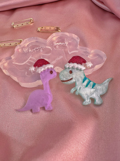 Christmas Dino Brooch Mold Set