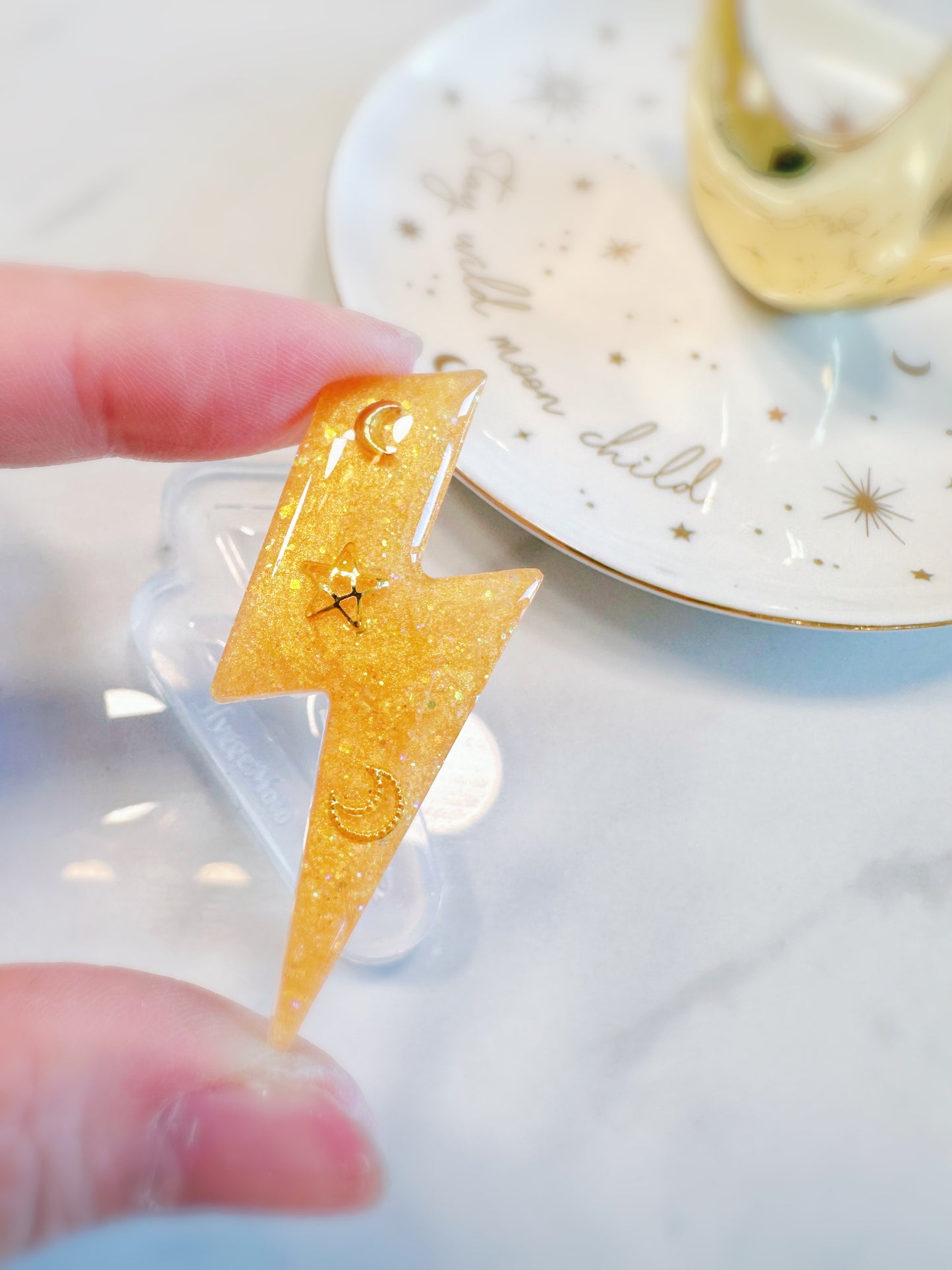 5cm Predomed Lightning Bolt Brooch Pin Hairclip Mold