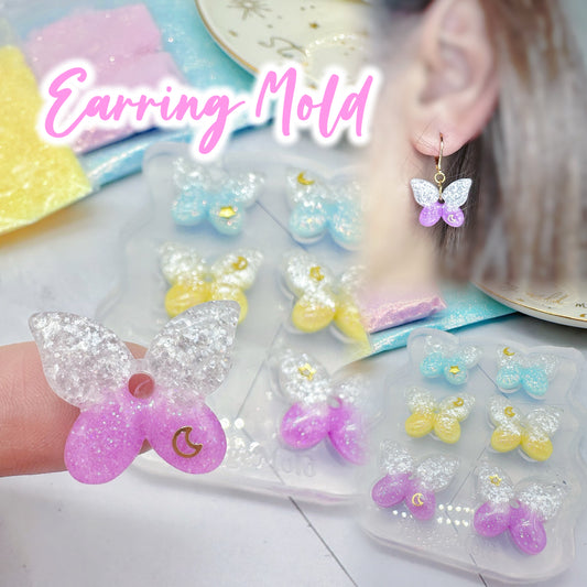 DEFECT Kawaii Cloud Silicone Mold (2 Cavity), Cute Stud Earrings Moul, MiniatureSweet, Kawaii Resin Crafts, Decoden Cabochons Supplies