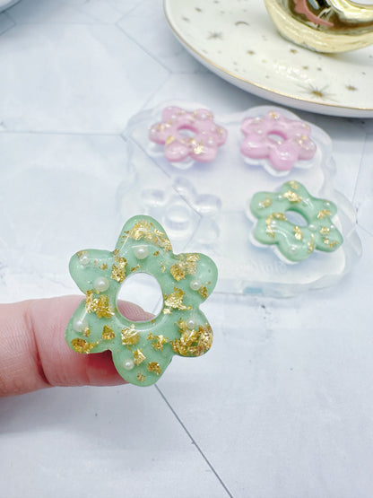 2.2cm Predomed Popcorn Flower Hoop Earring Mold