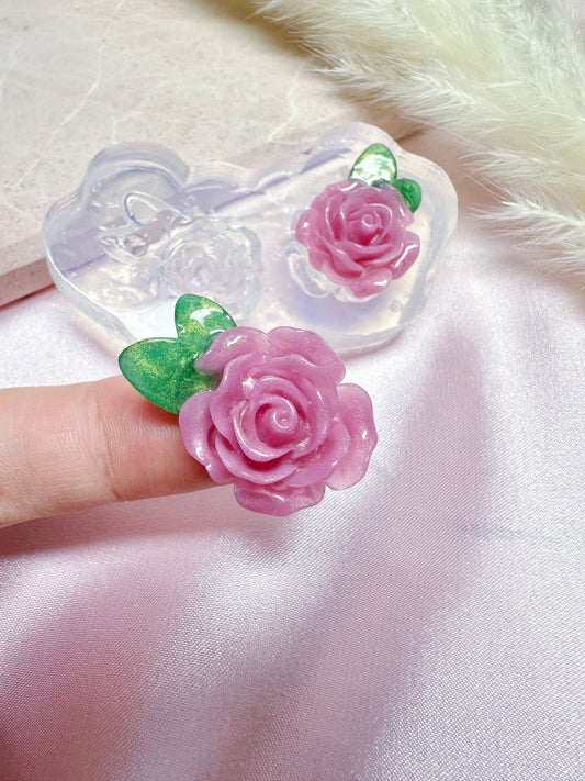 3D Rose Leaf Stud Brooch Pin Mold