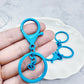 Blue Keychain Rings Lobster Clasp