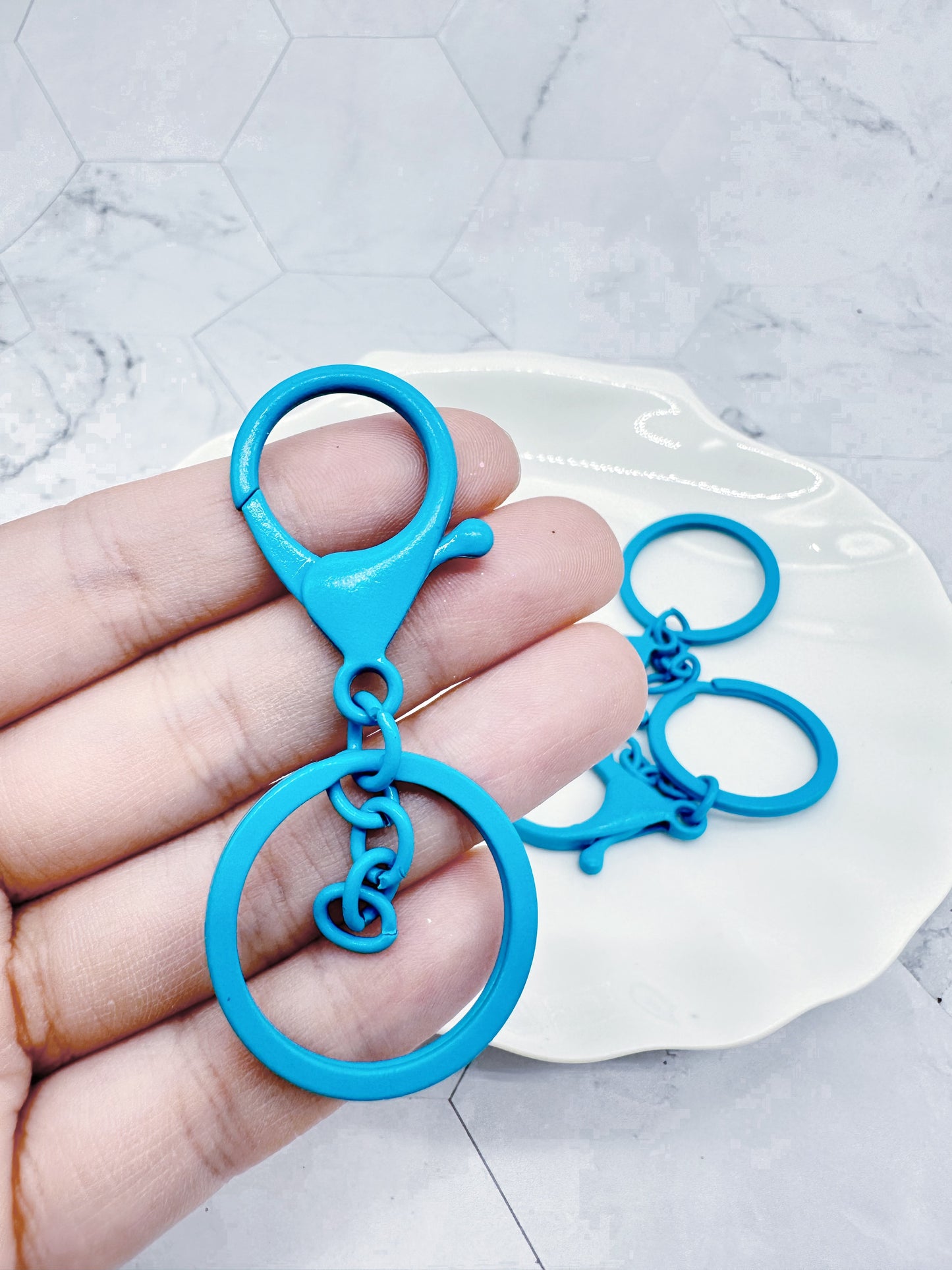 Blue Keychain Rings Lobster Clasp