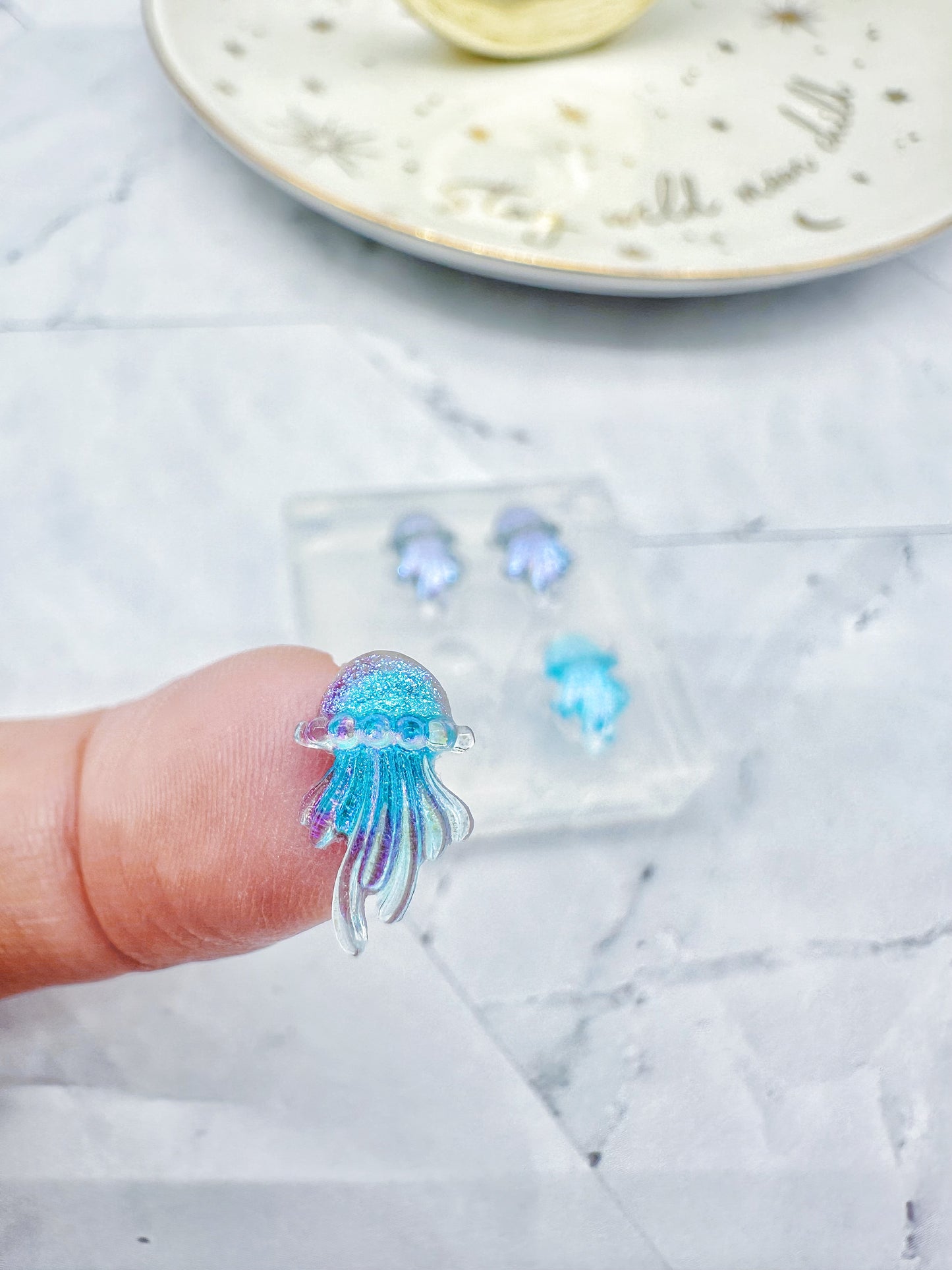 Super Mini 3D Jellies Jellyfish Stud Earring Mold