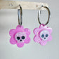 Cute Layered Skull Flower Dangly Charm Mold Dangle Earring Mold for Hoops