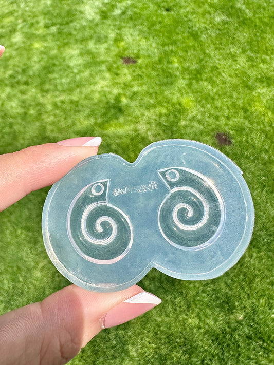 Domed Etched Nautilius Shell Dangle Earring Mold for Hoop Charms