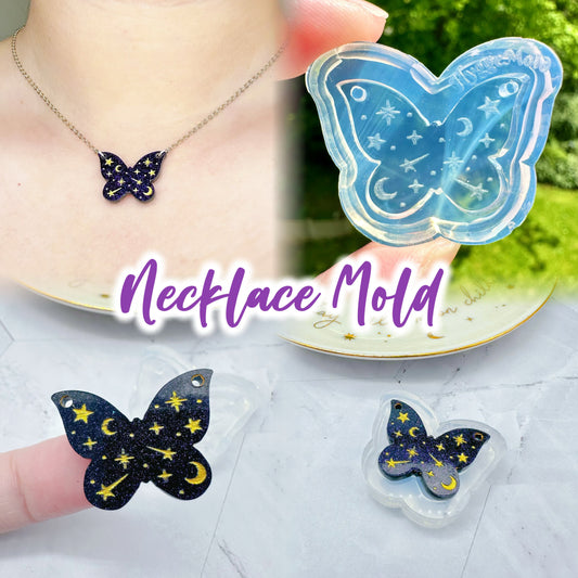 Dainty Celestial Butterfly Pendant Necklace Mold