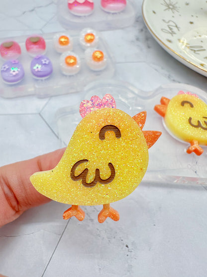 Layered Happy Chick Clear Silicone Mold for Resin Jewellery Brooch Earrings Keychain Earring Mold