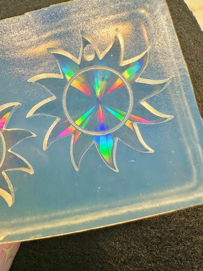 3.4cm Holographic Sun Dangle Earring Mold for Hoop Charms