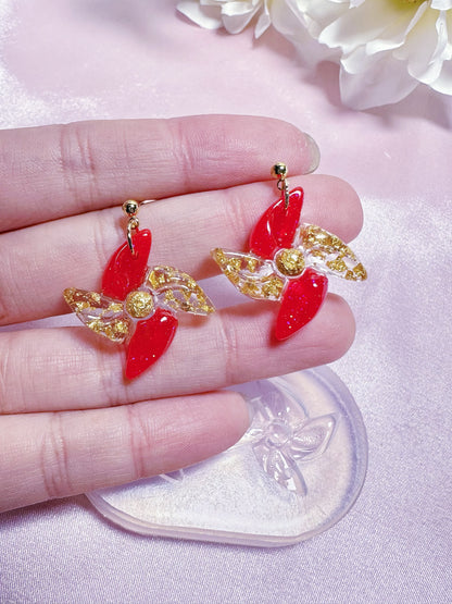 2 cm Small Pinwheel Dangle Earring Mold