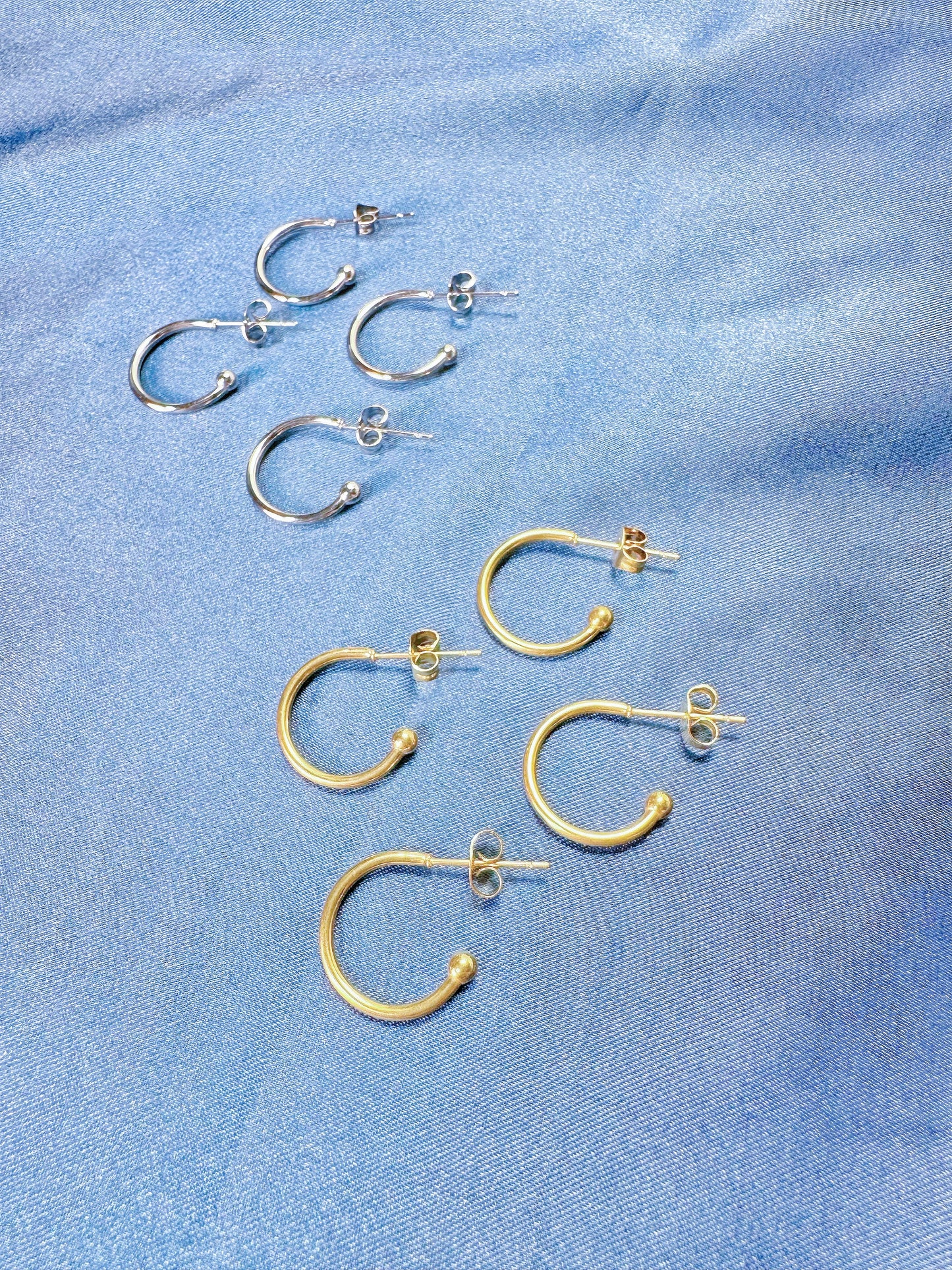 18k Gold Plated Stainless Steel Semi Hoop Earring Findings