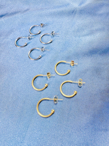18k Gold Plated Stainless Steel Semi Hoop Earring Findings