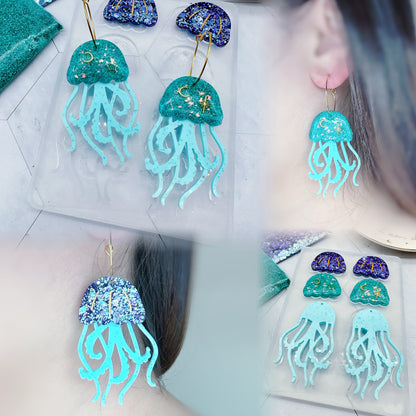 2023 Layered Jellyfish Ocean themed Dangle Earring Mold