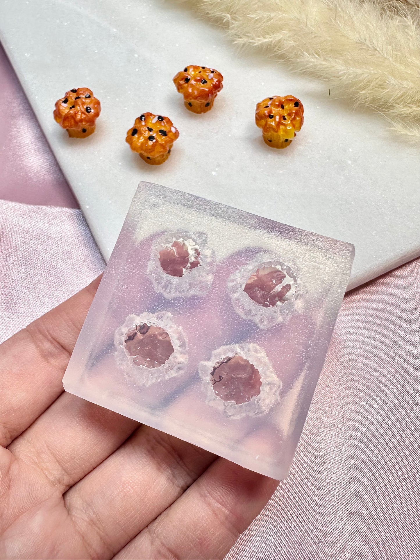 Clear Silicone Mold for Polymer Clay Resin Baked Muffin Earring Mold