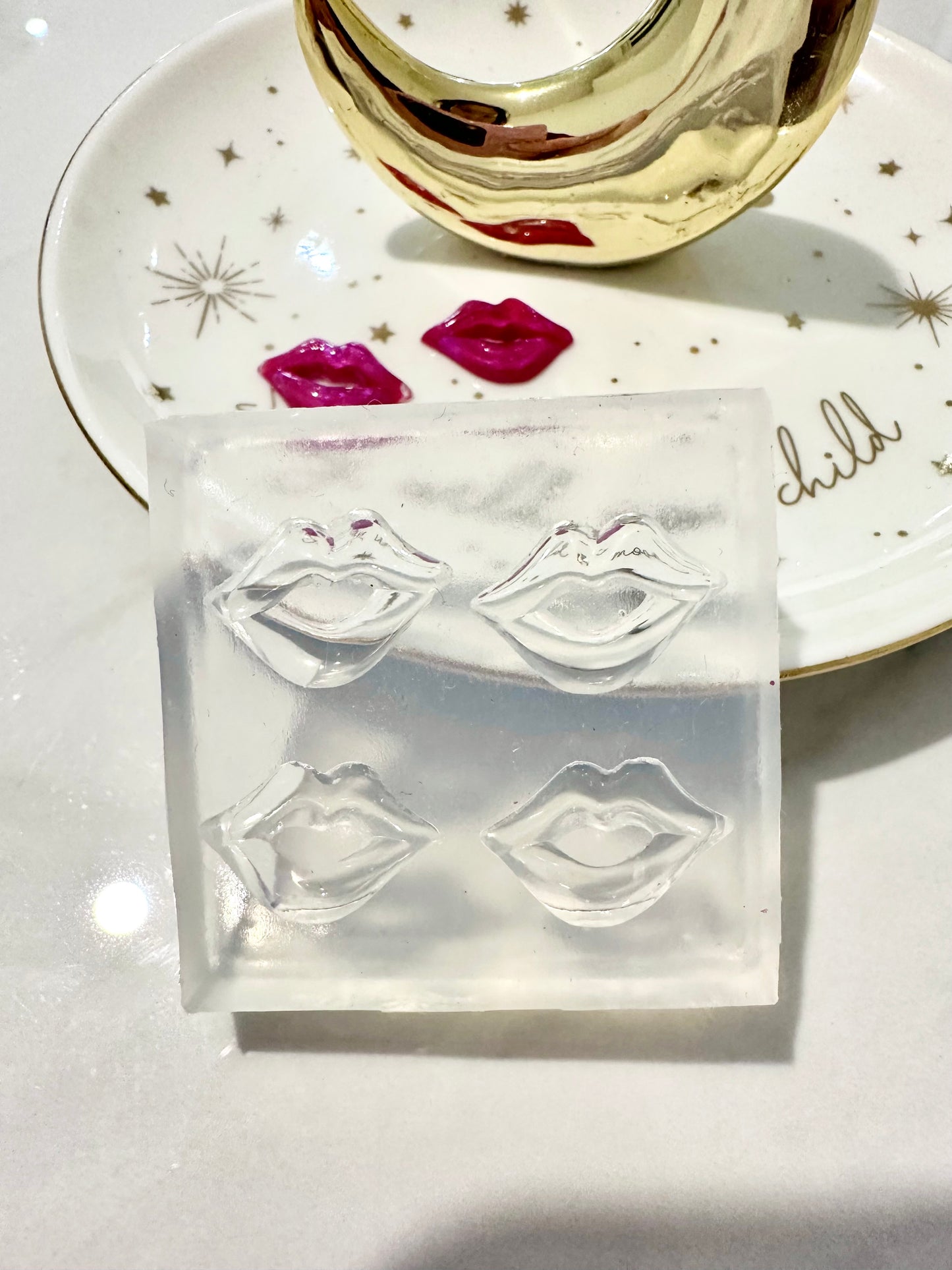 Mini 1.8cm 3D Kissy Lips Stud Earring Mold