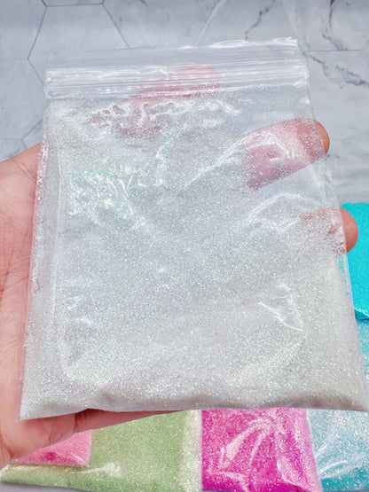 White Iridescent Fine Glitter 10g Bag