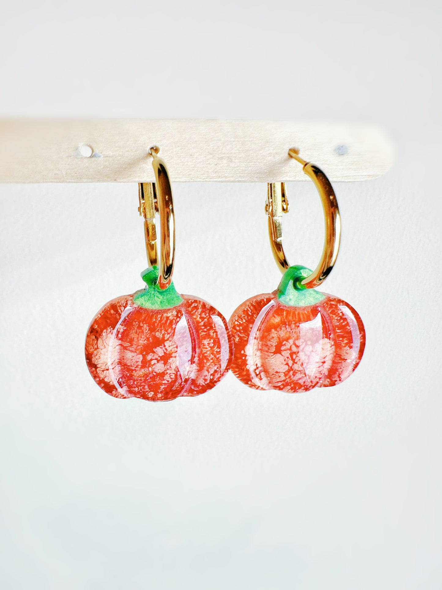 Small Predomed Pumpkin Dangly Charm Earring Mold for Hoops and Hooks