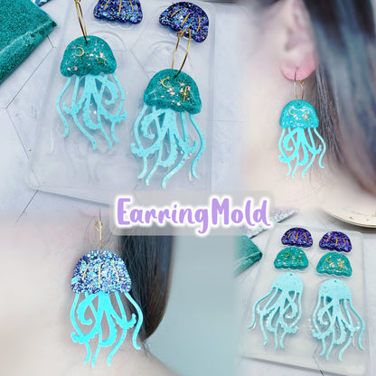 2023 Layered Jellyfish Ocean themed Dangle Earring Mold