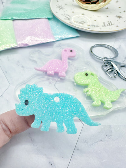 Cute Dino Trio Keychain Palette Mold