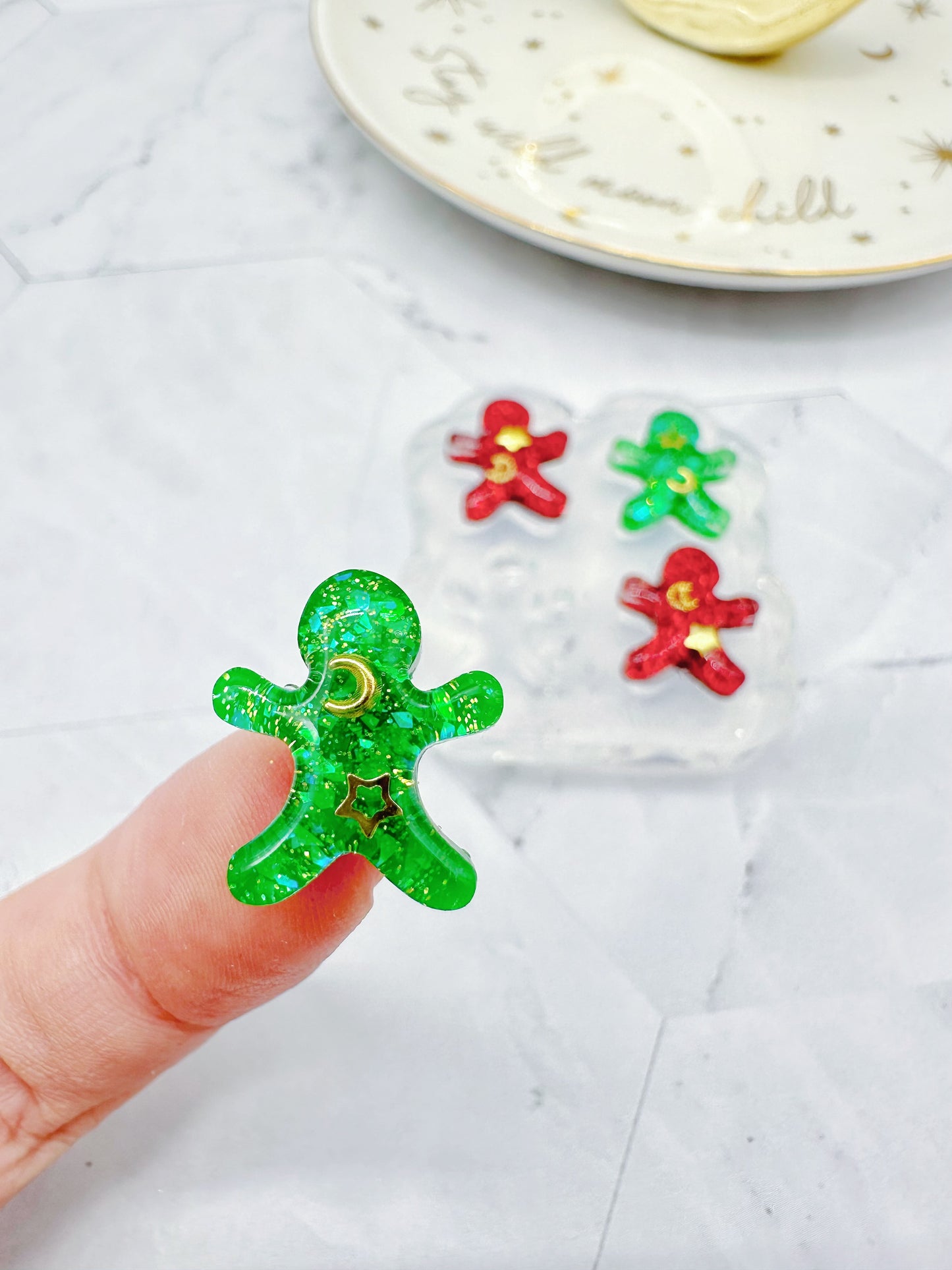 Mini Gingerbread Man Stud Earring Mold Christmas Winter