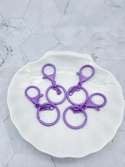 Purple Keychain Rings Lobster Clasp