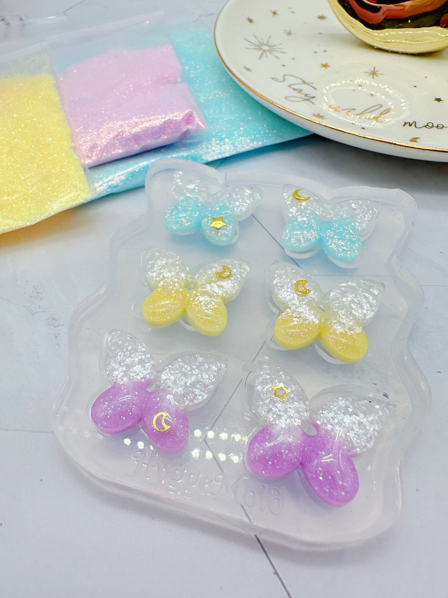 Small Pre domed Butterfly Dangle Earring Mold