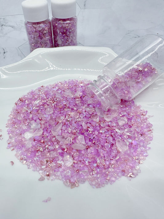 Lilac Blush Crushed Glass & Glass Bead Mix