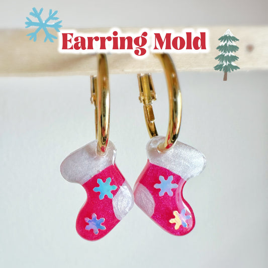 Mini 2cm Predomed Christmas Stockings Sock Dangly Charm Mold Hoop Earring Mold