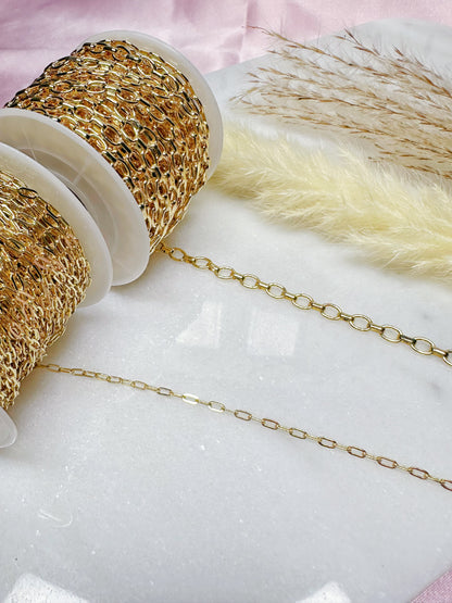 Fine 14k Gold Box-shaped Chain