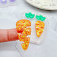 Pre-domed Carrot Dangle Earring Mold Funky Cute Easter Clear Silicone Mold for Resin