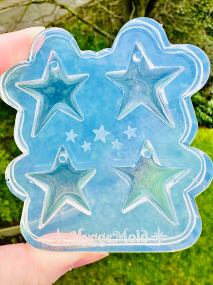 3cm Pre-domed Wonky Star Dangle Earring Silicone Mold for Resin Earrings Celestial