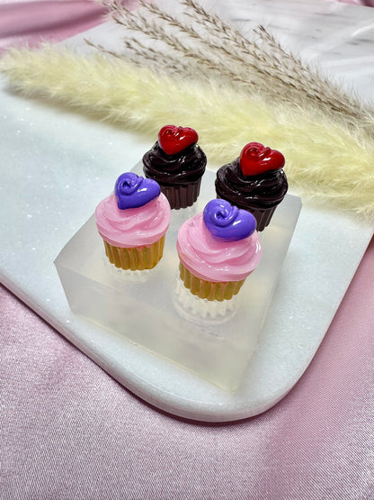 Clear Silicone Mold for Polymer Clay Resin Heart Cupcake Muffin Earring Mold