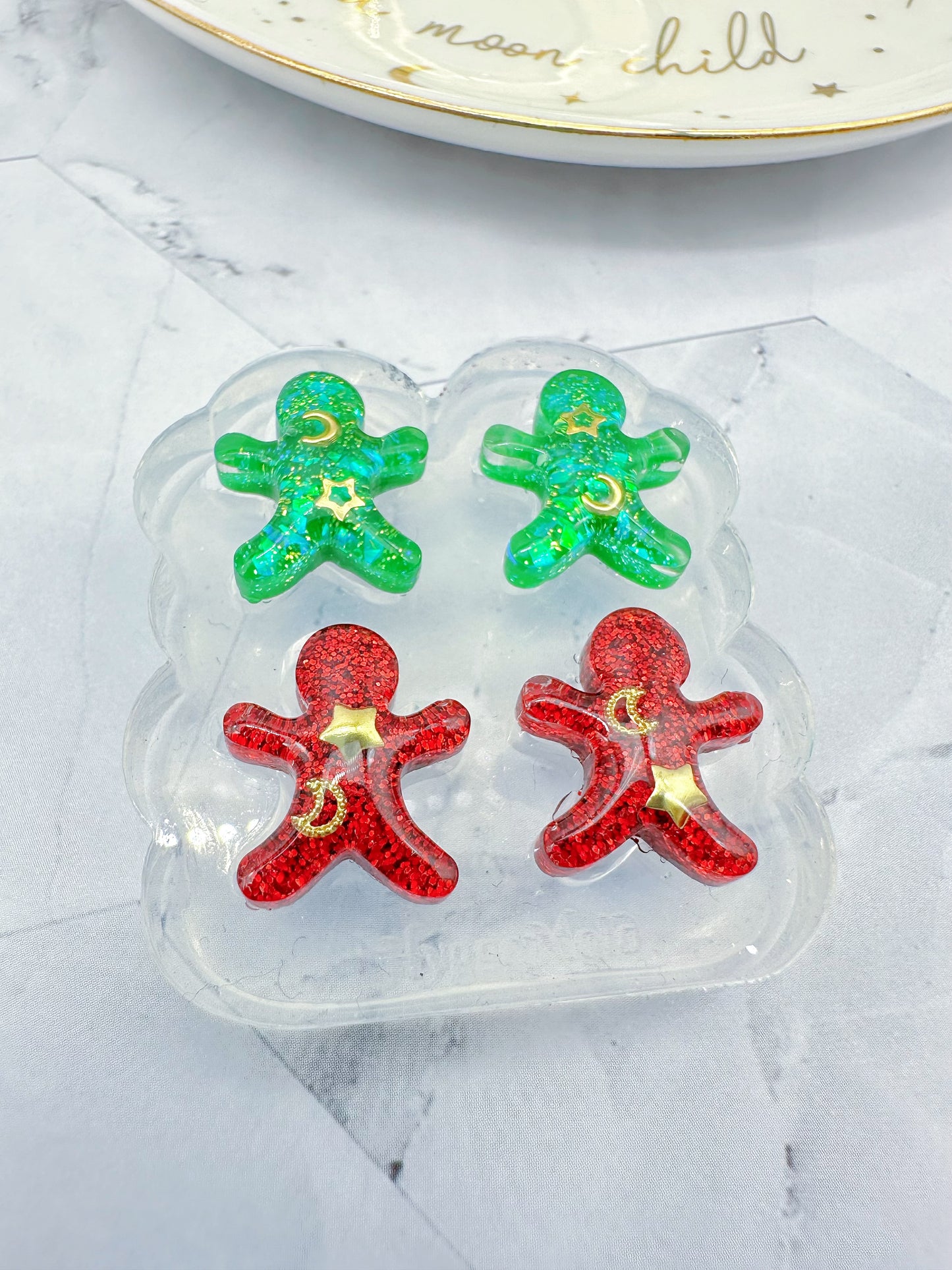 Mini Gingerbread Man Stud Earring Mold Christmas Winter