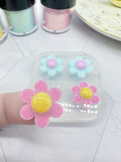 Mini Flower with domed centre Stud Earring Mold