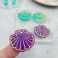 Sea shell Scallop dangly charm earring mold for hoops and hooks with engraving