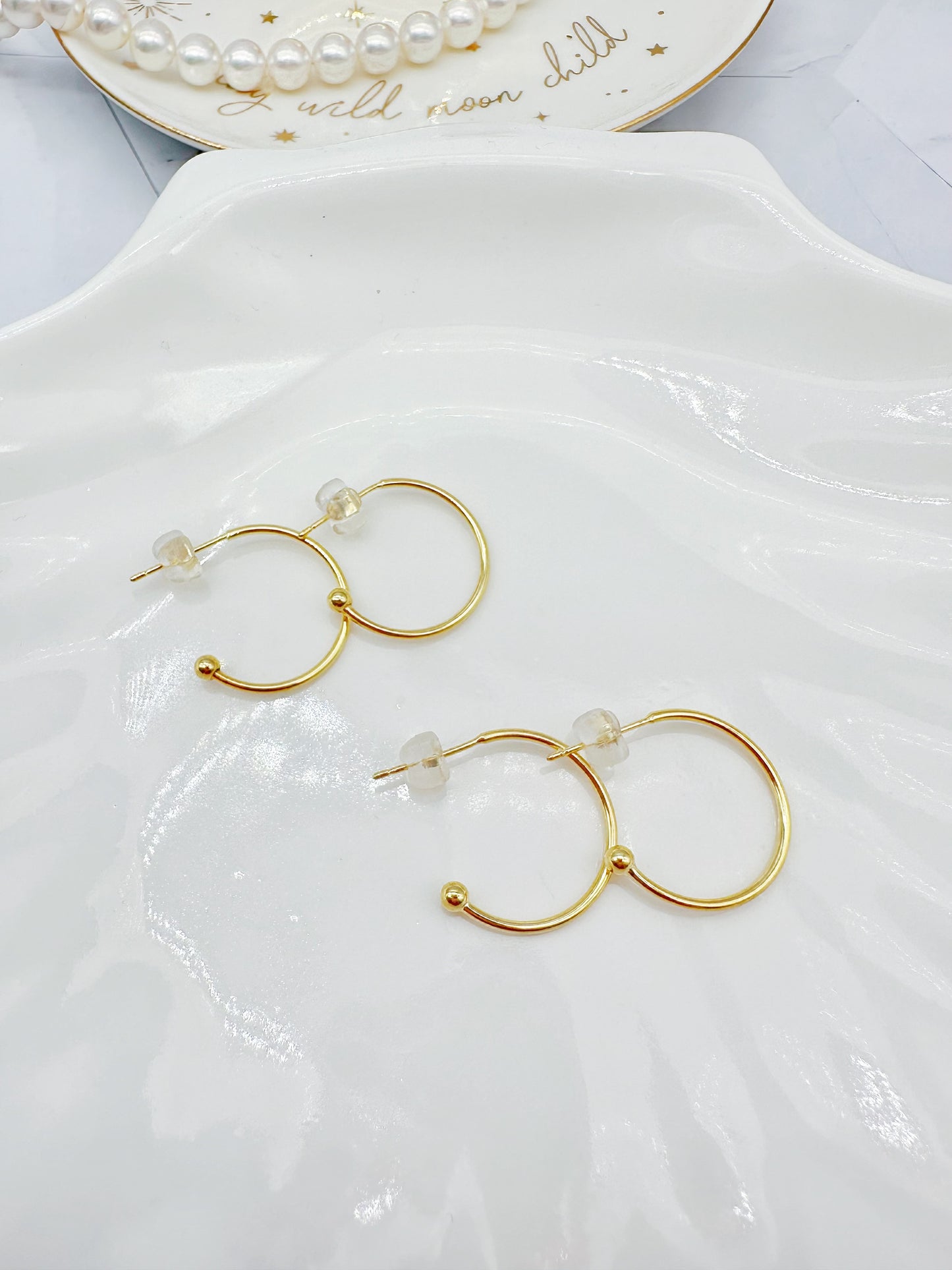 18k Gold Plated Semi Hoop Earring Findings