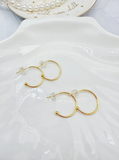 18k Gold Plated Semi Hoop Earring Findings