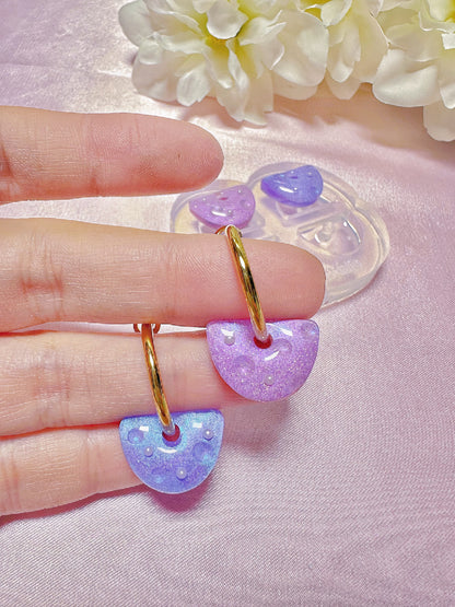 1.6 cm Predomed Semi-Circle Dangle Earring Mold for Hoop Charms