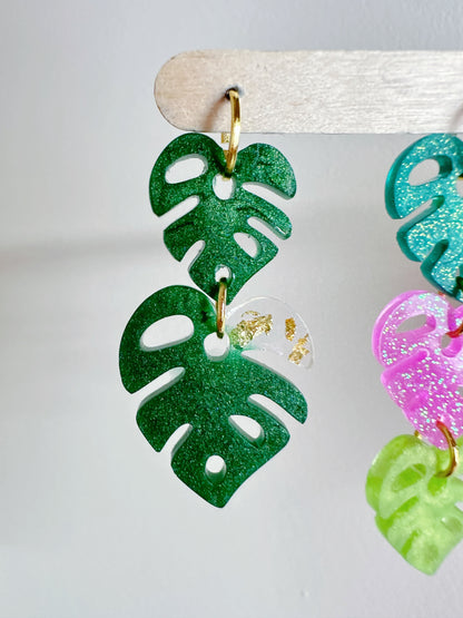 Monstera Leaf Dangle Earring Hoop Charm Molds