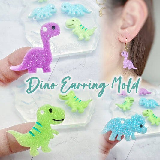 Small Dino Trio Dangle Earring Mold