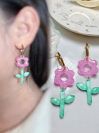 Predomed Nordic Folk Art Flower Dangle Earring Mold