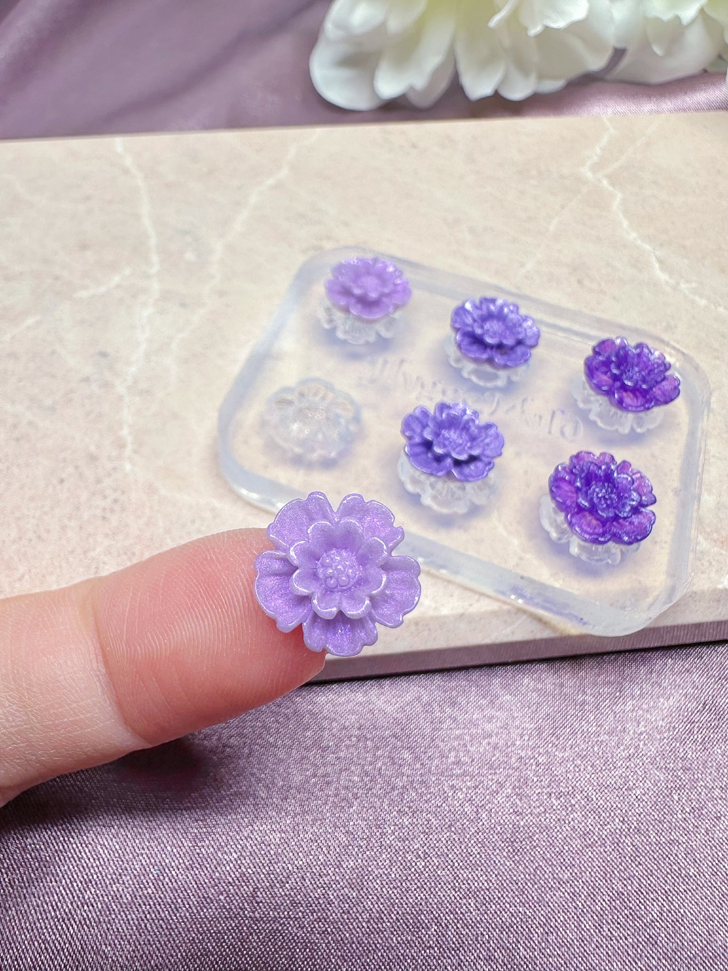 Tiny 1.2 cm 3D Flower Camellia Rose Stud Mold Resin Clay Mold