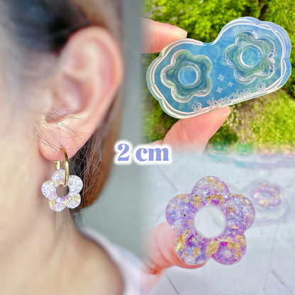 1.5cm Mini Predomed Mary Quant Open Flower Stud Earring Hoop Charm Value Mold