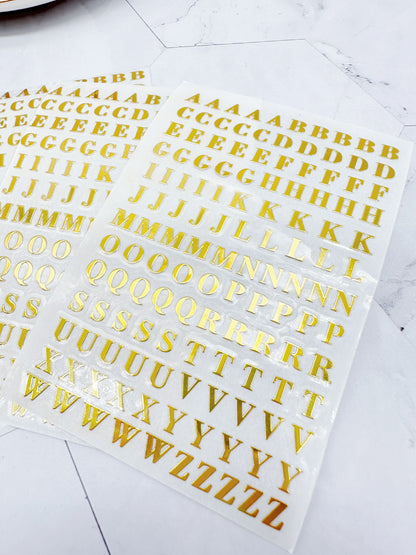 4.5mm Gold Alphabet Initial Vinyl Letters