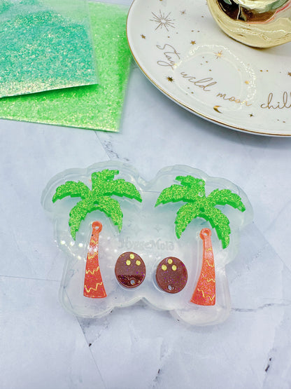 Coconut Palm Tree Dangle Earring Mold