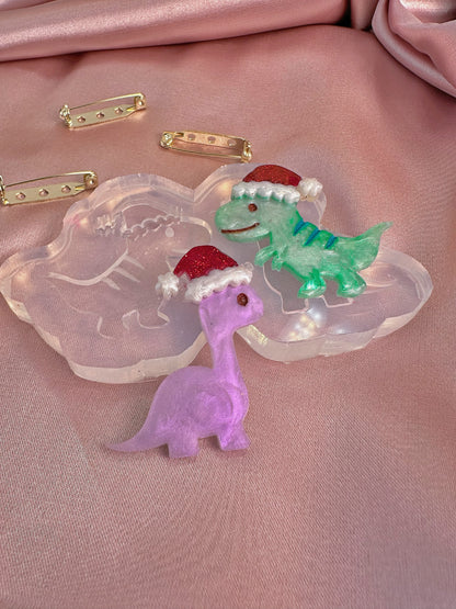 Christmas Dino Brooch Mold Set