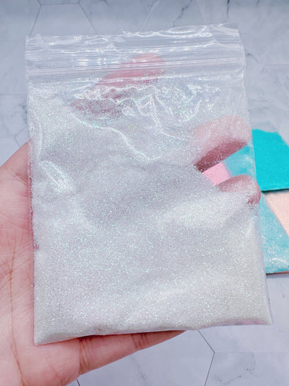 White Iridescent Fine Glitter 10g Bag