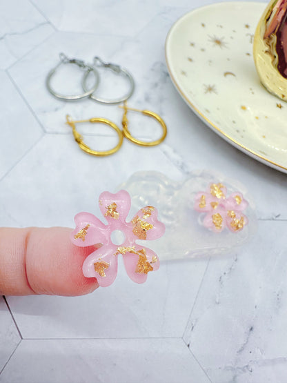 Mini Predomed Sakura Cherry Blossom Hoop Spinner Earring Mold