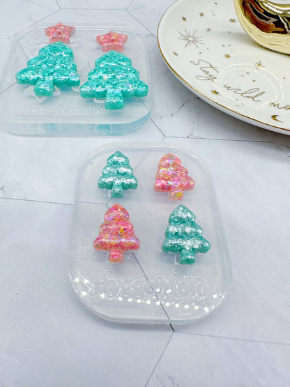 Mini Cute Plump Christmas Tree Stud Earring Mold