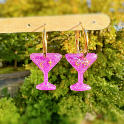 Small Predomed Martini Glass Dangly Charm Mold for Hoops and Hooks Dangle Earring Mold